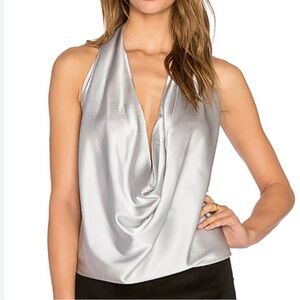 Ramy Brook Silver Drape Tank Top